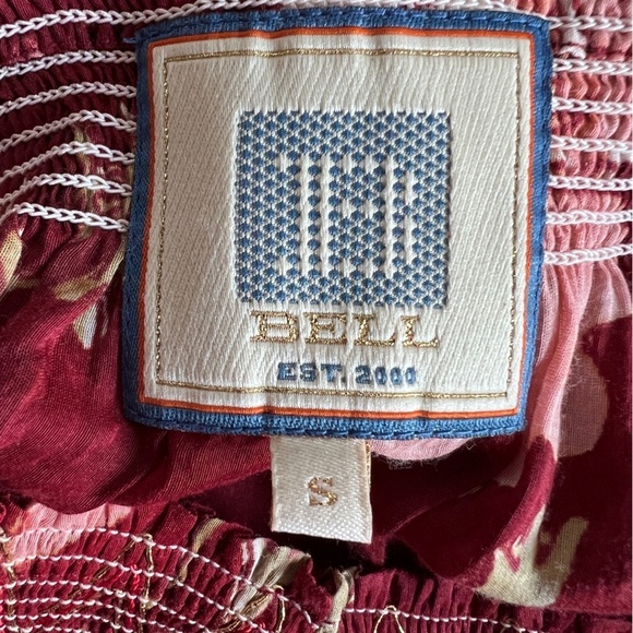 Alicia Bell Floral Beaded Tassel Tie Mini Dress Red Small - Picture 8 of 12